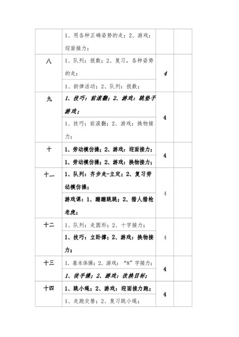 小学一年级上册体育教案免费完整版